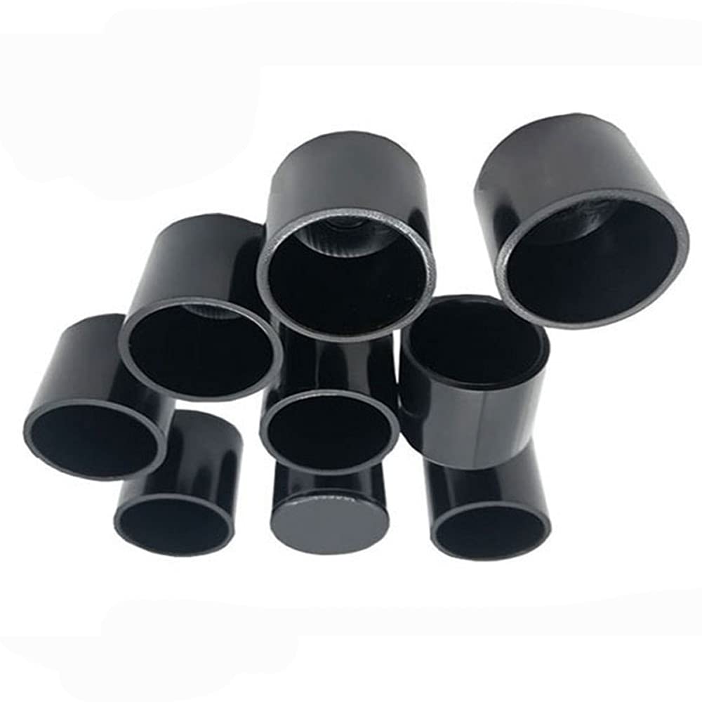 Lot de 8 capuchons de pieds de chaise en plastique PVC noir - Multi-usage - Protection du sol pour bureau, table, canapé, chaise de cuisine (30 mm)