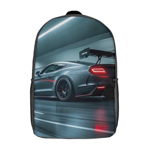 Luxury Sports Car Backpack - Durable 600D Polyester, 17 Inch Backpack with Ergonomic Adjustable Straps, Lightweight Travel Bag for Men & Women 7