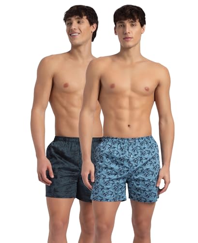 Image of Jockey 8222 Men Super Combed Mercerized Cotton Woven Checkered Inner Boxers with Ultrasoft and Durable Inner Waistband (Pack of 2, Colors & Prints May Vary)