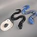 WUQIREN 2PCS 18'' 3D Printed Snake,3D Printed Animals,Like Movable Snake Realistic Slithering Design (Black and White)