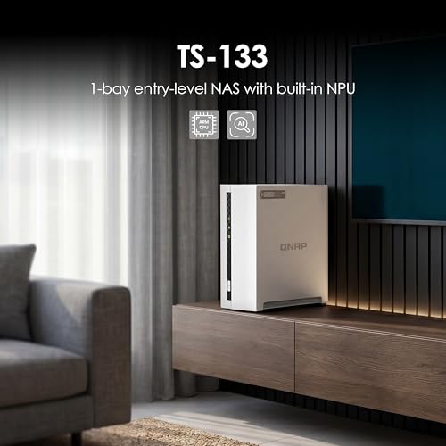 Image of QNAP TS-133-US 1 Bay Affordable Desktop NAS with ARM Cortex-A55 Quad-core Processor and 2 GB DDR4 RAM (Diskless)