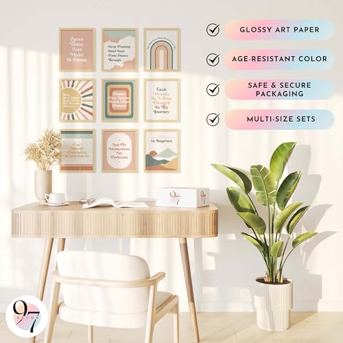 97 Decor Boho Growth Mindset Posters For Classroom - Neutral Boho Classroom Decor, Rainbow Inspirational Quotes Growth Mindset Wall Art Prints For Middle High School Students (8x10 Unframed) - Image 6