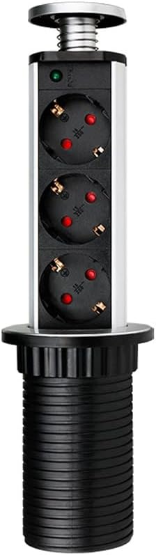 Power Socket Kitchen Table Desk Socket Retractable with LED Indicator Countertop Plug Desk Socket(C,30.5 * 5.8cm)