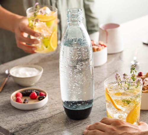 Image of sodastream 1L Pack Dishwasher Safe Slim Bottle (Black) (Pack of 8)