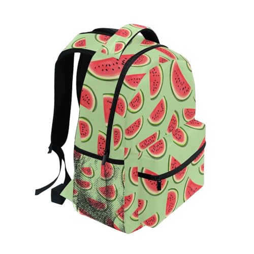 Watermelon Cute Fruit Green Backpack for School Boys Girls Adults Kids Bookbag Laptop Bag 15L2