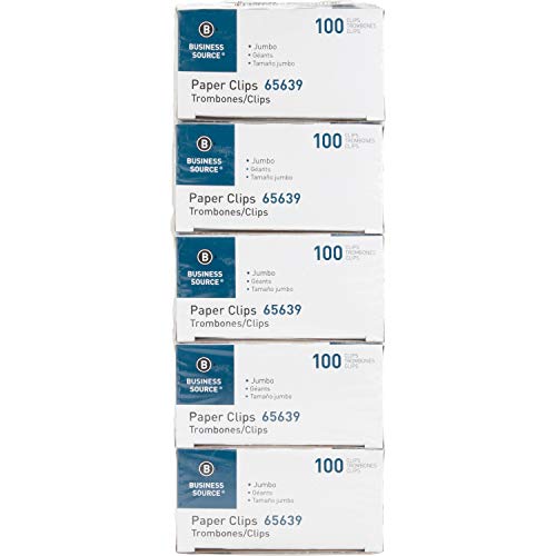 Business Source Paper Clips, Jumbo, .041 Wire Gauge, 1000/ Pack, 41 Mile (65639) - Image 2