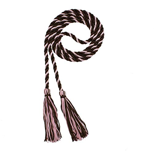 Image of Graduation Honor Cord - Brown /LT Pink - Every School Color Available - Made in USA