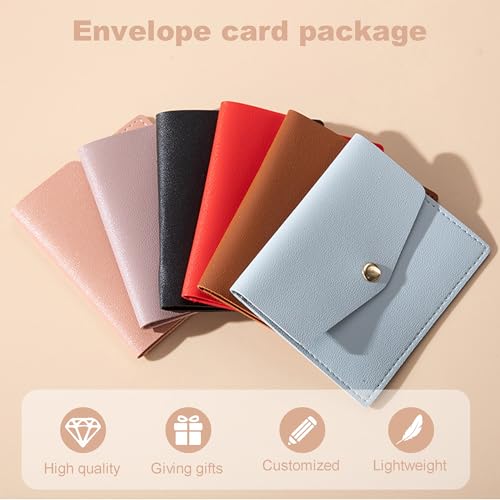 Personalized Credit Card Holder with Gold Initial Name, Customized 5-layers Card Protector Wallets for Men&Women, High-grade PU Leather Envelope Snap Wallet, Portable Front Pocket Wallet3