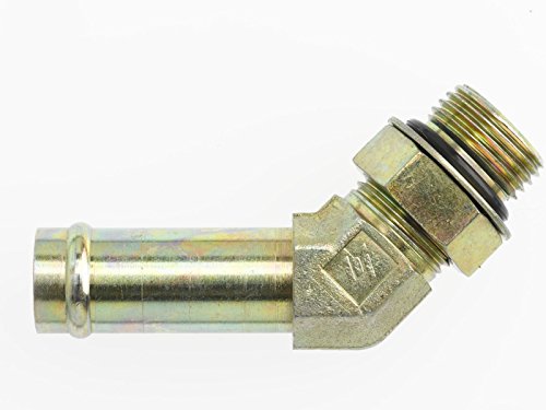 Brennan Industries 4603-06-06-NWO-FG Forged Steel 45 Degree Elbow Adapter, Nut Washer O-Ring, 9/16"-18 AORB Thread, 3/8" Hose Barb x 9/16"-18 Male Adjustable O-Ring Boss, 0.562" Flats