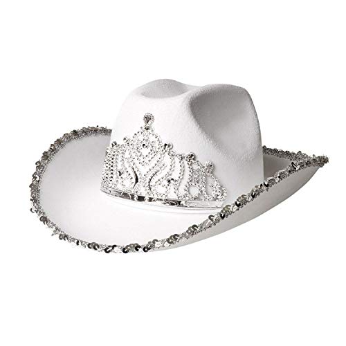 La parte anteriore del cappello è decorata con una corona argentata