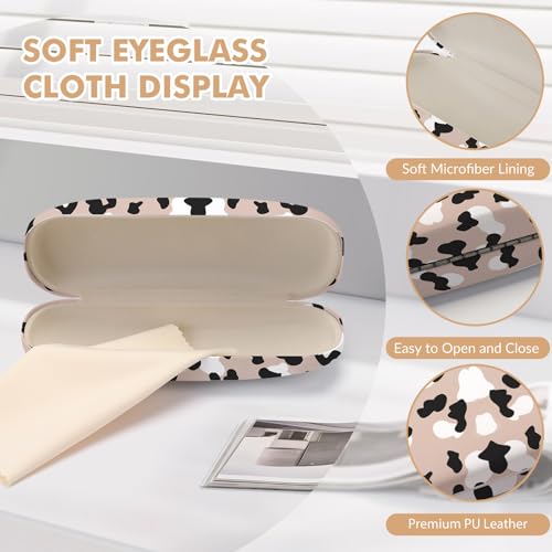 Image of Glasses Case Hard Shell,Portable Protective Eyeglasses Case, Eyeglass Holder Box with Cleaning Cloth,for Women Men