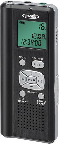 JENSEN DR-115 4GB Digital Voice Recorder with microSD(TM) Card Slot