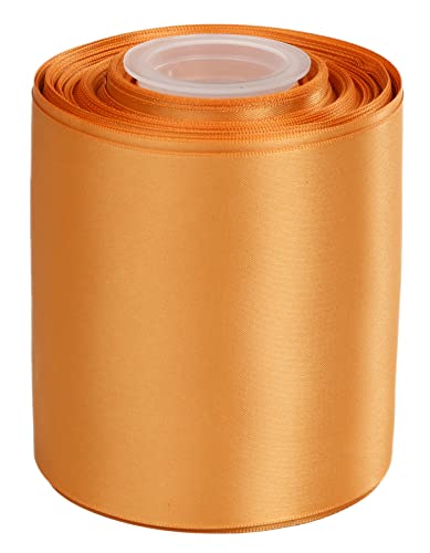 Ribbonitlux 100mm Wide Double Face Satin Ribbon 22 Meters (690-Old Gold, Set for Bow Party Decor, Sewing Applications