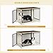 Hzuaneri Hundekäfig Möbel, 100cm hundebox für zuhause, Schiebetüren, 2 Tür, Moderne hundebox Holz Indoor für kleine/mittlere/große Hunde, Hundekäfig für Zuhause, 100 x 60 x 68 cm, Weiß Braun