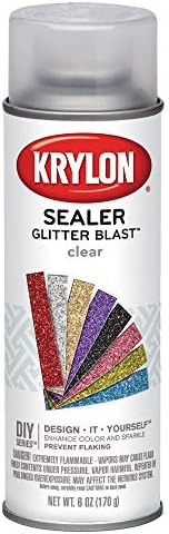 Krylon K03800000 Glitter Blast, Clear Sealer Fast Drying Coat to Increase Durability, 6 oz