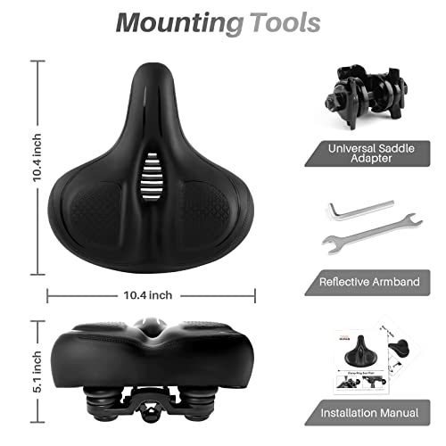 image for COOLWUFAN Oversized Bike Seat for Peloton Bike & Bike+, Comfort Seat C