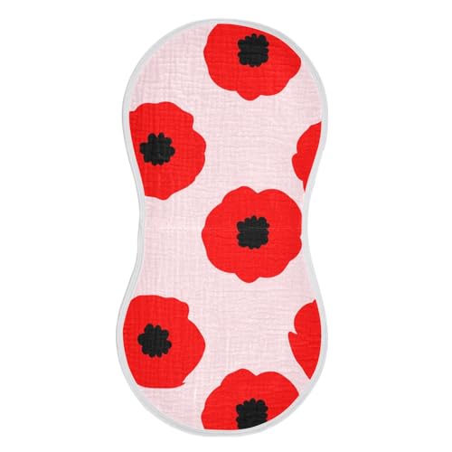 Poppies Flower Blossom Lightpink Burp Cloths for Babies Burp Rag Cotton Spit Up Rag for Babies Girls Infants2