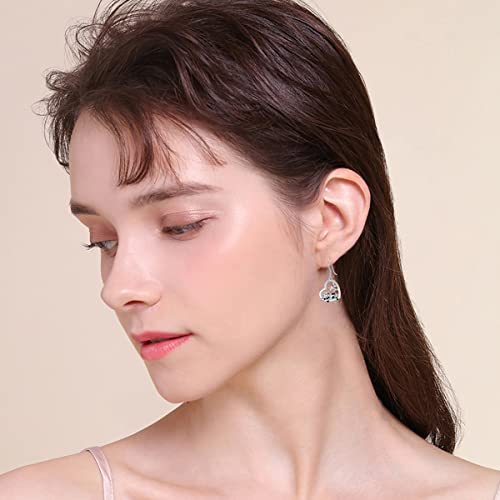 LONAGO Animal Earrings 925 Sterling Silver Cute Tiger Lion Cow Ladybug Monkey Dangle Earrings for Women3