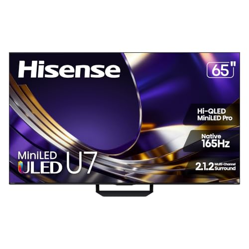 Hisense 65" U7 Mini-LED ULED 4K UHD Best Premium Gaming Smart Google TV (65U7SG, 2026 NEW) - Hi-QLED, Native 165Hz, VRR 330, HDR10+, Dolby Vision IQ · Atmos, IMAX Enhanced, Anti-Reflection, 2.1.2 Ch - image 1