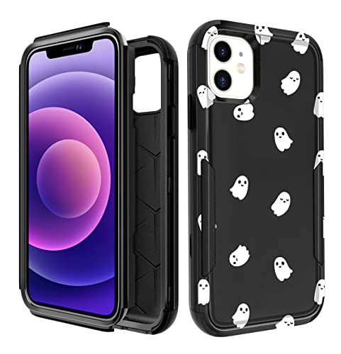 Plakill For Iphone 11 Protective Case 3 In 1 Designer Funny Ghost Halloween Drop Tested Cute Cases For Women Girls Shockproof Protection Rugged Heavy Duty Phone Cover For Iphone 11 #TOP10