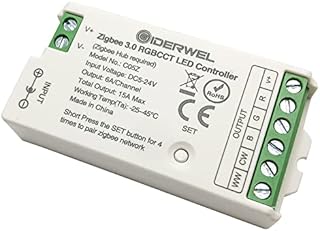 GIDERWEL Smart ZigBee 3.0 RGBWW LED Strip Controller Dimmable Compatible with Hub Bridge,Echo Plus Alexa for APP/Voice Control 6 Wire RGBCCT RGBW LED Strips(only ZIGBEE LED Controller)