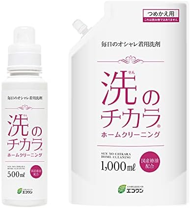 Amazon 石けん生まれのオシャレ着用洗剤 洗のチカラ ボトル 詰換えセット エコワン おしゃれ着洗剤