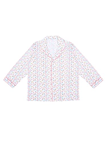Image of Girls Premium Cotton Full Sleeves Printed Nightsuit Set | Collar Style Night Dress for Girls | Soft & Breathable Pajama Set | Trendy Kids Sleepwear & Nightwear