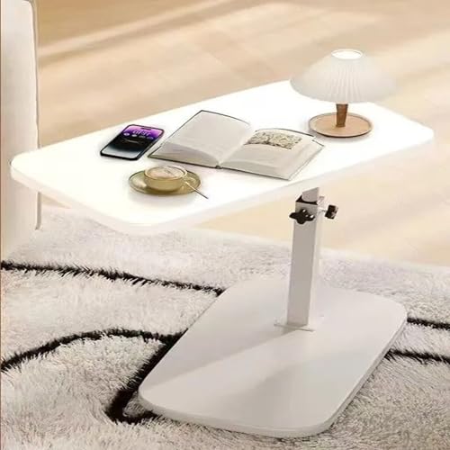 Mesa auxiliar en forma de C giratoria con altura ajustable para portátil y bandeja de TV