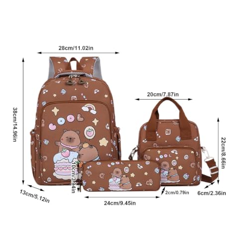 Sac à dos d'école mignon ensemble 3 pièces voyage loisirs ordinateur - 4