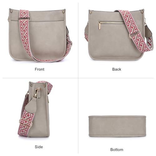 Image of HKCLUF Crossbody Bag Purse for Women 2PCS /Set Leather Hobo Handbag Wallet Set With 2Adjustable Guitar Strap Shoulder Bag | Purse