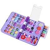 Hitburu Mädchen Schmink Set | Pädagogisches Waschbares Kosmetik Spielzeug | Prinzessin Make-up Spielzeug - Für Kinder Teens Geburtstag Kostümparty Feiertag Indoor Aktivitäten Schulspiele