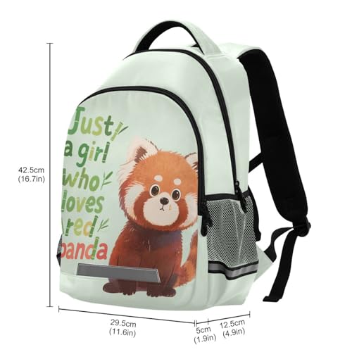 Just A Girl Who Loves Red Panda kids backpack for girls with large bookbags for women morral escolar para ni?o3