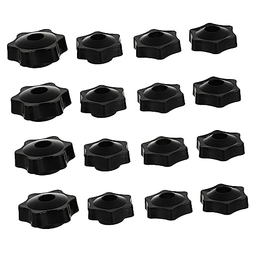 VILLFUL 16pcs Handle Clamping Hand Knob Thread Knob Star Knob Kit Clamping Nuts Clamping Knob Threaded Hand Knob Female Thread Nut Star Through Hole Knob Star Knob Screw Plastic Black