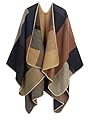 DiaryLook Ladies Printed Poncho Cape Reversibile Oversize Scialle Avvolgere Cardigan Aperto Davanti per Le Donne