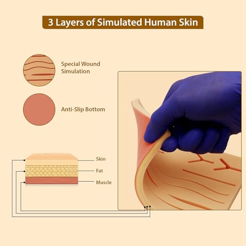 Image of B-Arm Suture Practice Kit with Suture Pad, 6 Suture Threads, 4 Surgical Instruments | Suturing Kit | Suturing Practice Kit | Complete Suture Kit for Medical Students & Professionals
