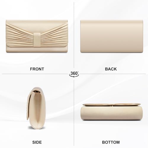 Image of UBAYMAX Satin Clutch Purses for Women Formal Elegant Evening Bag Handbags | Dressy Envelope Clutch Bag Small Elegant Crossbody Bag with Detachable Chain for Wedding Party Cocktail Prom Engagement