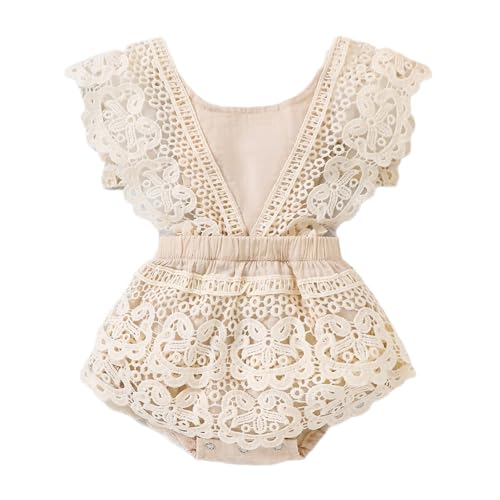 Genérico Vestido Bohemio de Encaje para Niñas Recién Nacidas Mono con Volantes para Cumpleaños Traje Fotográfico Infantil