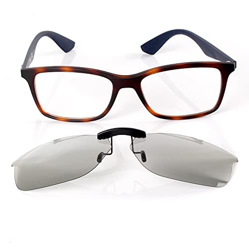 Image of Polarized CLIP-ON Sunglasses for RAY-BAN RB7047 (54 X 17, Black)