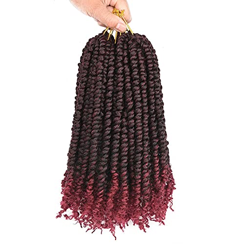 Niseyo Pre-twisted Passion Twist Crochet Hair 8 Packs 14 inch Short Passion Twist Braids Hair Pre-looped Passion Twist Braiding Hair (14 Inch (Pack of 8), #T118)