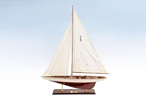 Modelo de yate de vela arcoíris de 23.6 pulgadas, modelo de yate de madera hecho a mano, modelo de decoración de velero, modelo de velero de la copa