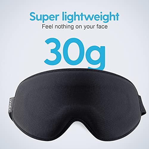 Schlafmaske für Herren und Frauen, 2023 verbesserte leichte 3D Schlafmaske, wiegt nur 30g, weicher Eisseidenstoff, Total… – Bild 4