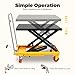 Dfmyhked Foldable Hydraulic Lift Table Cart with 4 PU Wheels, 500lbs Capacity Industrial-Grade Hydraulic Scissor Lift Table, Single Scissor Lift for Warehouse, Factory, and Material Handling