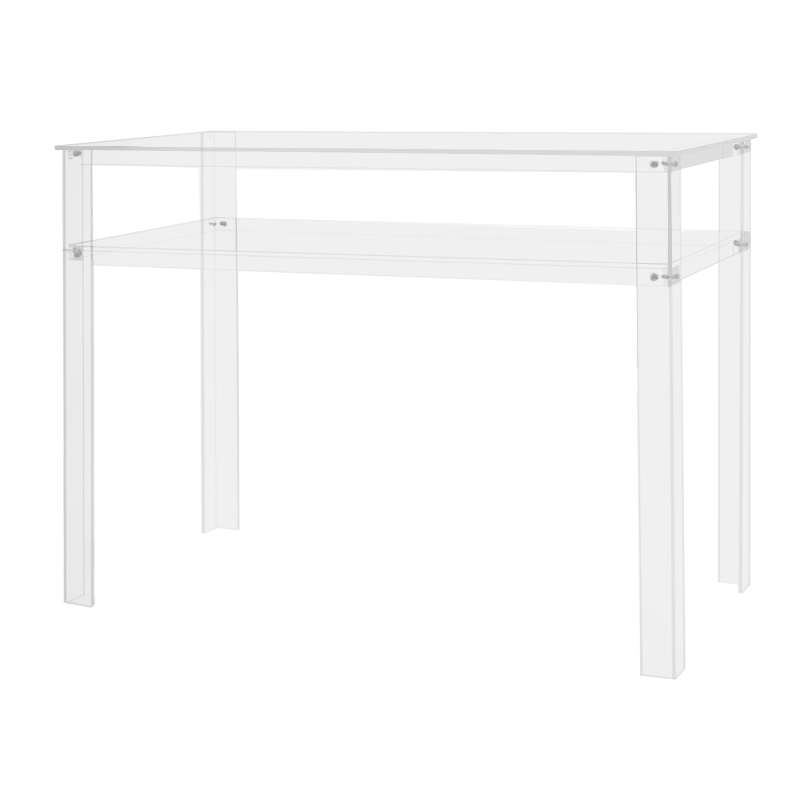 Scrivania in acrilico a 2 livelli, per computer portatile, per soggiorno, cucina, sala da pranzo, camera da letto, studio, 50 x 100 x 75 cm