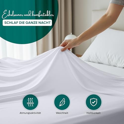 Utopia Bedding - Bettlaken ohne Gummizug 270x290cm - Oeko-TEX Zertifiziert - Weich Gebürstetes Polyester - Mikrofaser Flaches Laken – Weiß 4