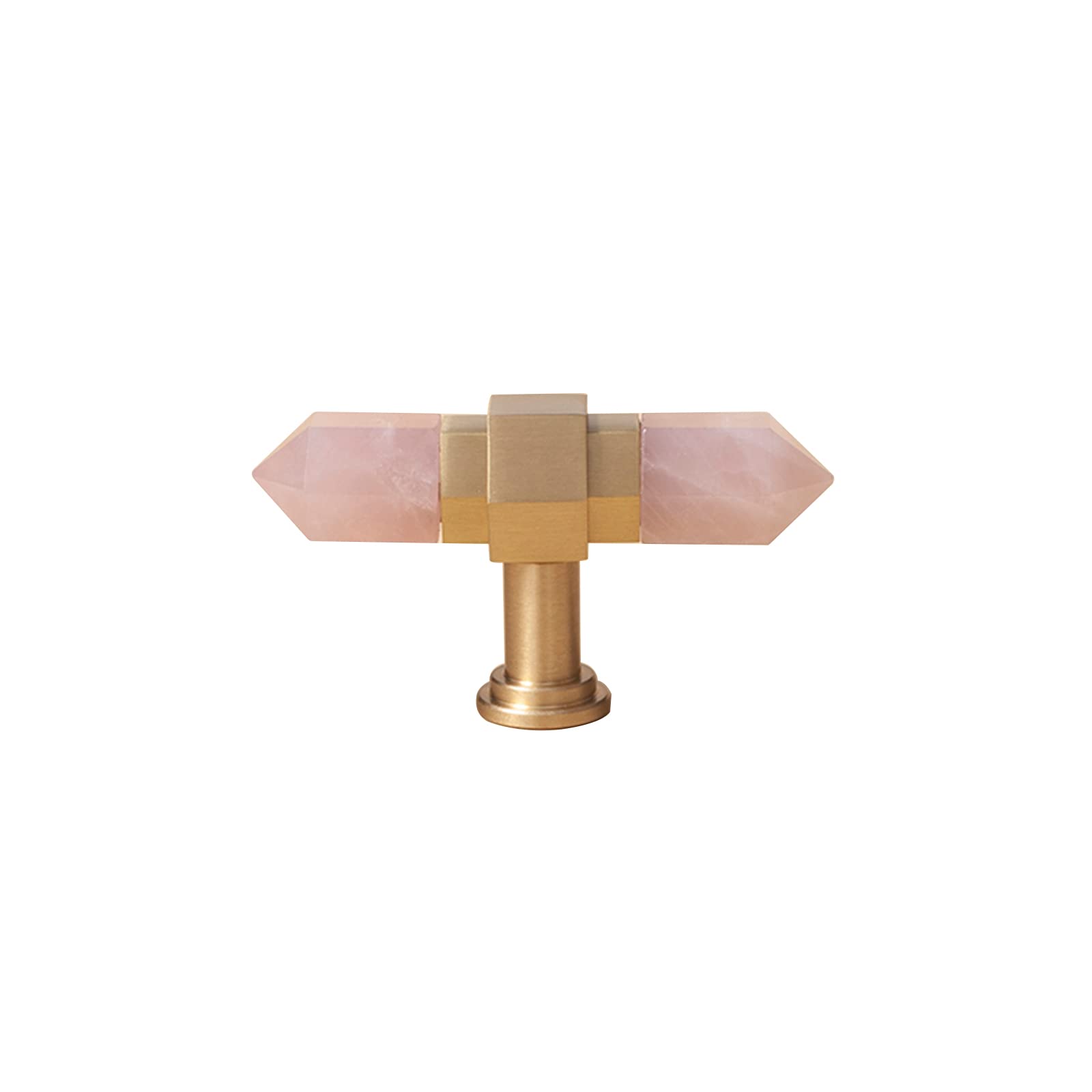 UYCVT Gold Brass Kitchen Handles, Brushed Cabinet Door Handles, T Bar Furniture Pull Handles with Screw Bedroom Drawers Pull, Home DecorationSingle