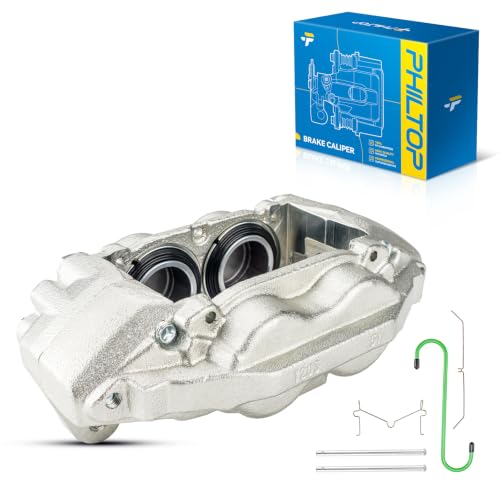 Image of PHILTOP Front Right Brake Caliper for 07-16 Tundra, 08-16 Sequoia | Silver zinc-plated ductile iron caliper, 4 steel pistons, hardware included. OE replacement: 477300C030, 193274