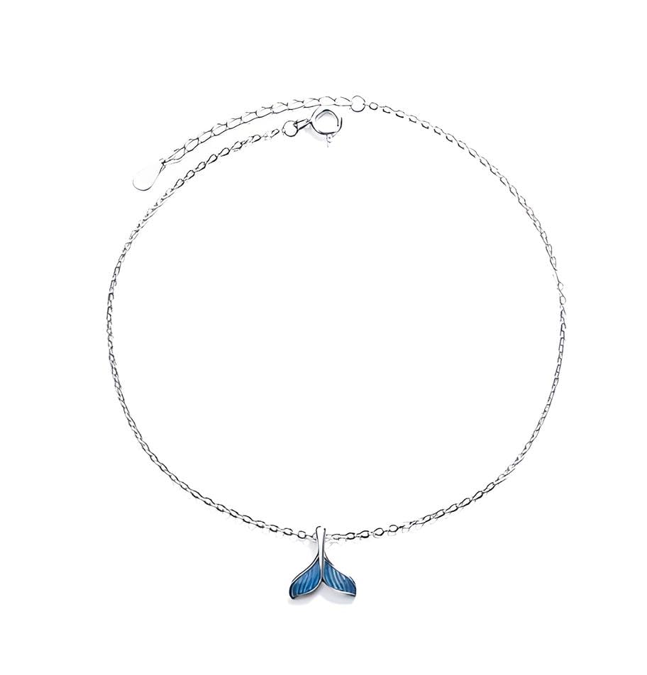 Collar de ballena de Plata de Ley 925 para mujer y niña, regalo, joyería de de sirena de mar azul, venta al por mayor collar de orca, tiburón
