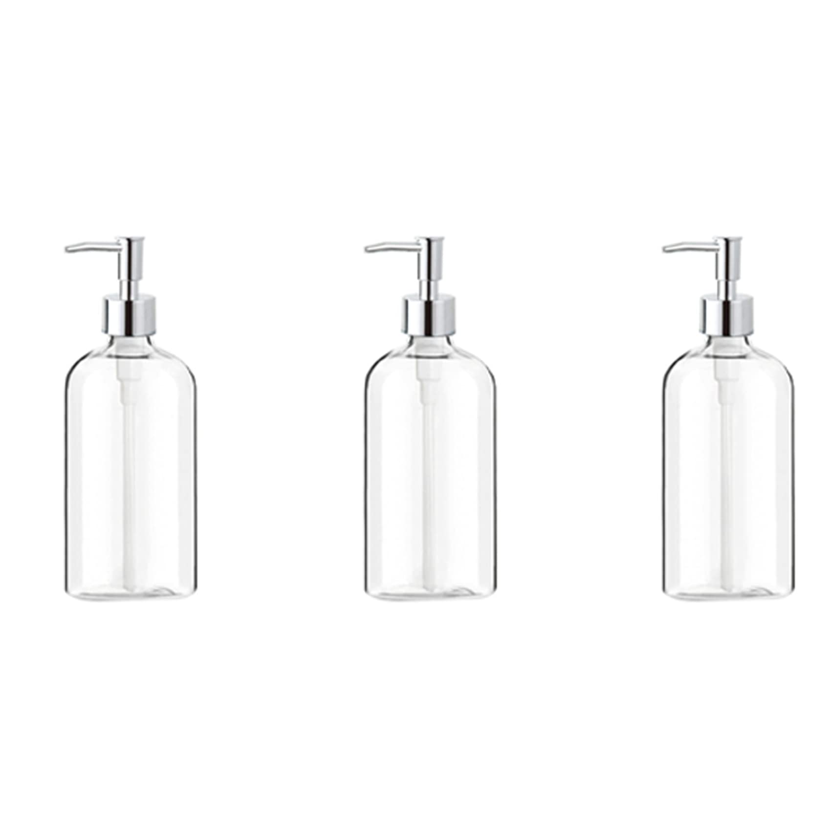 Hndhbfgrt 3X Soap Dispenser Clear Glass Soap Dispenser with Pump 16 Oz Refillable Liquid Hand Soap Dispenser for Bathroom Kitchen