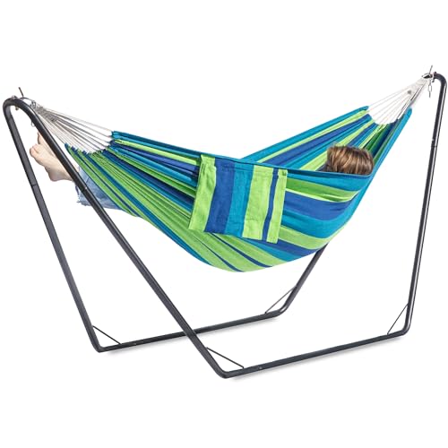 gafete Double Hammock with Stand for Outside, Stable VShape Space