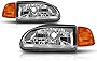 OE Style Headlight Headlamps Assembly Compatible with 92-95 Honda Civic,Chrome Housing/Clear Corner